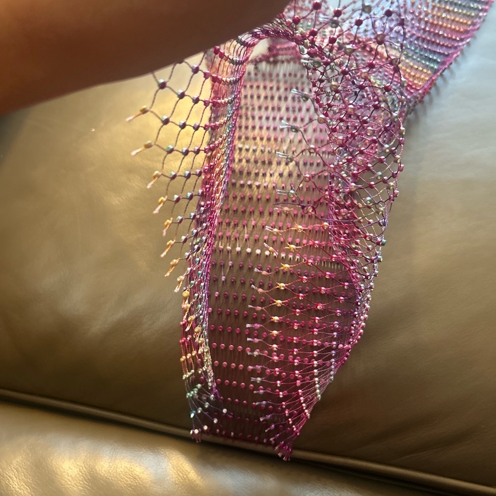 Sexy Shiny Rhinestone Rainbow 🌈Mesh Summer Crop Top Stretchy - Picture 17 of 17